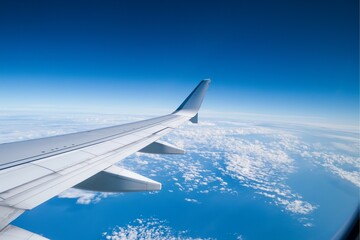 Fototapeta premium It's a wonderful view of the sky from the plane. generative ai