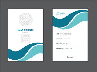 Minimalist professional vector  identity card  design template.