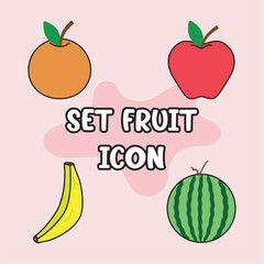 Set of fruit icons Vector