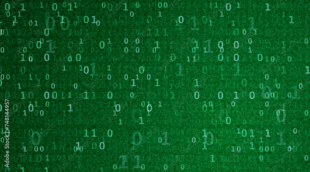 Wall mural binary code background on a green screen