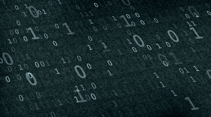 Binary code on a black screen