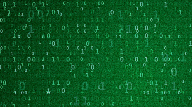 Binary code background on a green screen