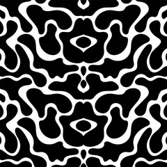 Blot shape abstract seamless pattern of naive shapes. Vector illustration isolated on white background. Seamless abstract universal moulds organic shapes. Organic forms.
