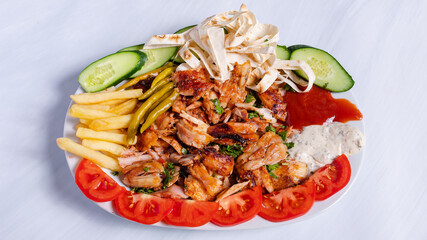 Chicken portion doner kebab