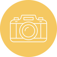 Camera Line Circle Icon Design