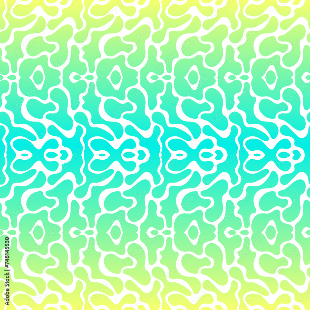 Wall mural blot shape abstract seamless pattern of naive shapes. vector illustration isolated on white backgrou