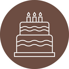 Cake Line Circle Icon Design