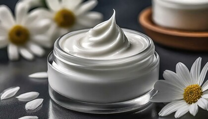 White cosmetic cream texture. Face creme, body lotion surface. Skincare creamy product background