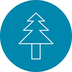 Fototapeta premium Pine Tree Line Circle Icon Design