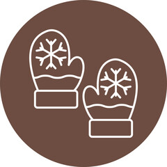 Gloves Line Circle Icon Design