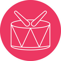 Drum Line Circle Icon Design