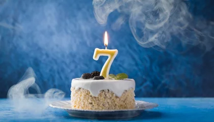 Fotobehang 7 year Birthday cake © adobedesigner