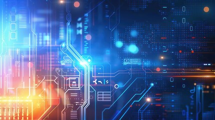 Fototapeta premium technology, abstract, background, neon color, digital, futuristic, vibrant, illumination, luminescence, glowing, electric, modern, innovation, high-tech, cyber, illuminated, dynamic, energetic, digita
