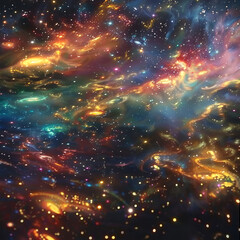 Nebula in space with vibrant stars and largescale presence Space background with stardust and shining stars realistic colorful cosmos with nebula and milky way.