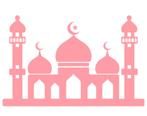 Vector illustration of building a mosque. Islamic. reliefs, buildings. muslim, eid mubarak