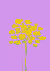 Abstract Spring tree. Vector background