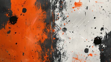 Edgy Elegance: Grunge Background Texture in Orange, White, and Black