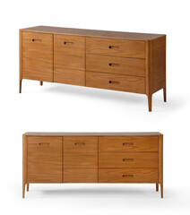 wooden console isolated on white background . different angle