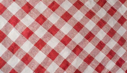 Red and white checkered tablecloth texture 