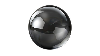 Big translucent gray sphere with glares and shadow on transparent background. , --ar 16:9 --v 6.0 
