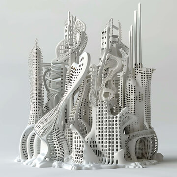 Construct an abstract sculpture