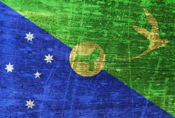 Christmas Island flag painted on wood