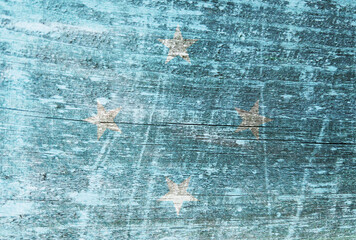 Federal States of Micronesia flag painted on wood