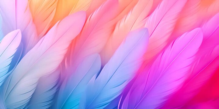 pastel colour feather abstract background 4K Video