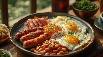 A British breakfast on a plate
