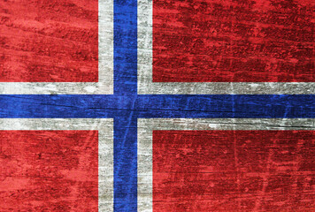 Norway flag painted on wood