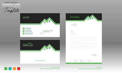 letterhead and business card for home and building company