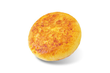 Fototapeta premium Korean cheese potato pancakes on a white isolated background