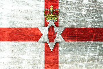 Ulster flag painted on wood - obrazy, fototapety, plakaty
