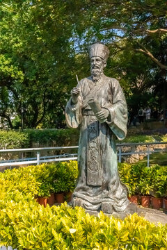 Matteo Ricci's statue near Ruins of St. Paul's . This Jesuit is known as the founder of modern Chinese Christianity. Also an astronomer and sinologist