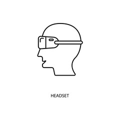 headset concept line icon. Simple element illustration. headset concept outline symbol design.