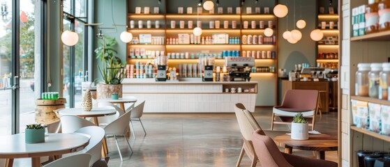 Specialty tea shops with mid century modern decor cafe