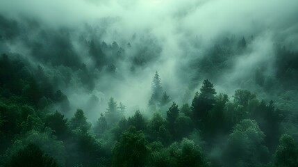 Mysterious fog curls through the forest creating an atmospheric landscape scene. Concept Nature Photography, Atmospheric Landscapes, Mysterious Settings, Forest Scenes, Weather Phenomena