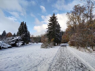 Winterlandschaft im Herbst
