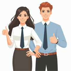 flat design illustration of a career partner giving a thumb up compliment