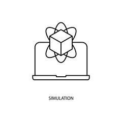 simulation concept line icon. Simple element illustration. simulation concept outline symbol design.