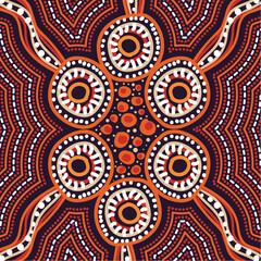 Dot art from aboriginal culture in a gorgeous artistic illustration