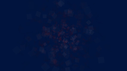 Abstract blue pixelated mosaic animated background.