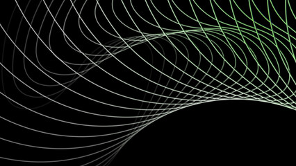 Abstract digital wave lines on black background for technology concept.