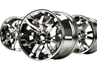 Concave Chrome Wheels isolated on a white background