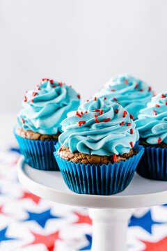 4th of July chocolate cupcakes with cream cheese