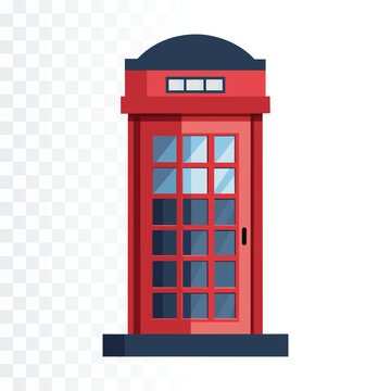 Telephone booth vector illustration on transparent background