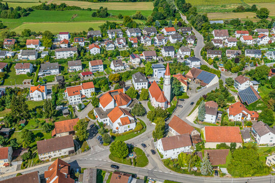 Elchingen-Thalfingen in Schwaben im Luftbild, Blick zum Rathaus