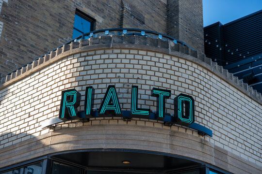 exterior sign of Osteria Rialto, an italian restaurant, located at4 Westmoreland Avenue (north of Bloor Street West) in Toronto, Canada (Paradise Cinema)