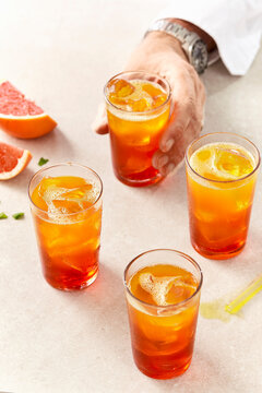 Blood orange and gin cocktails