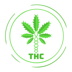 Thc leaf circular vector logo